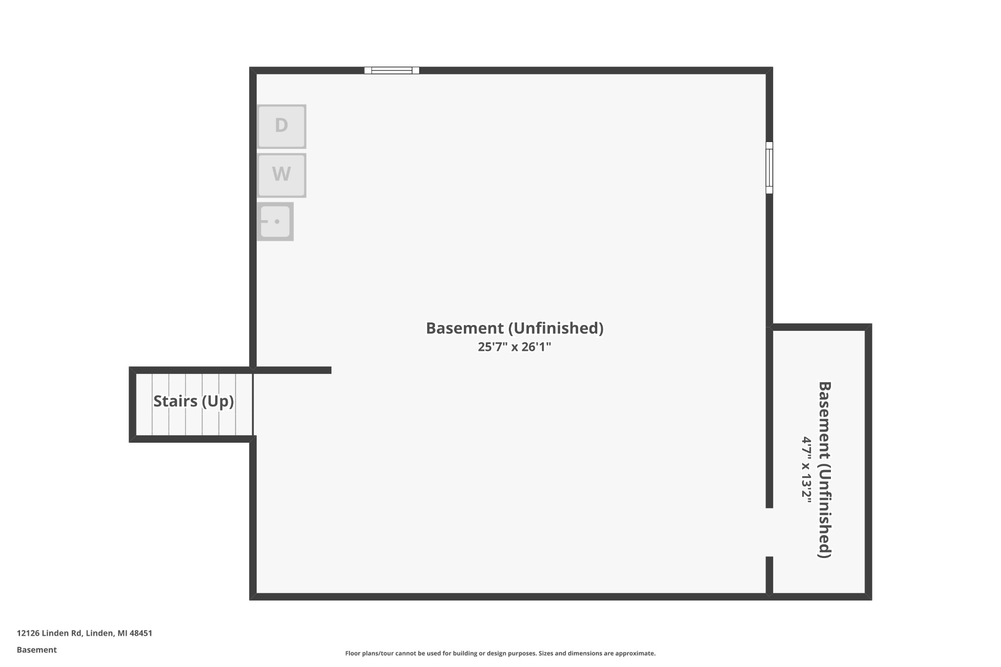 Unfinished basement floor plan